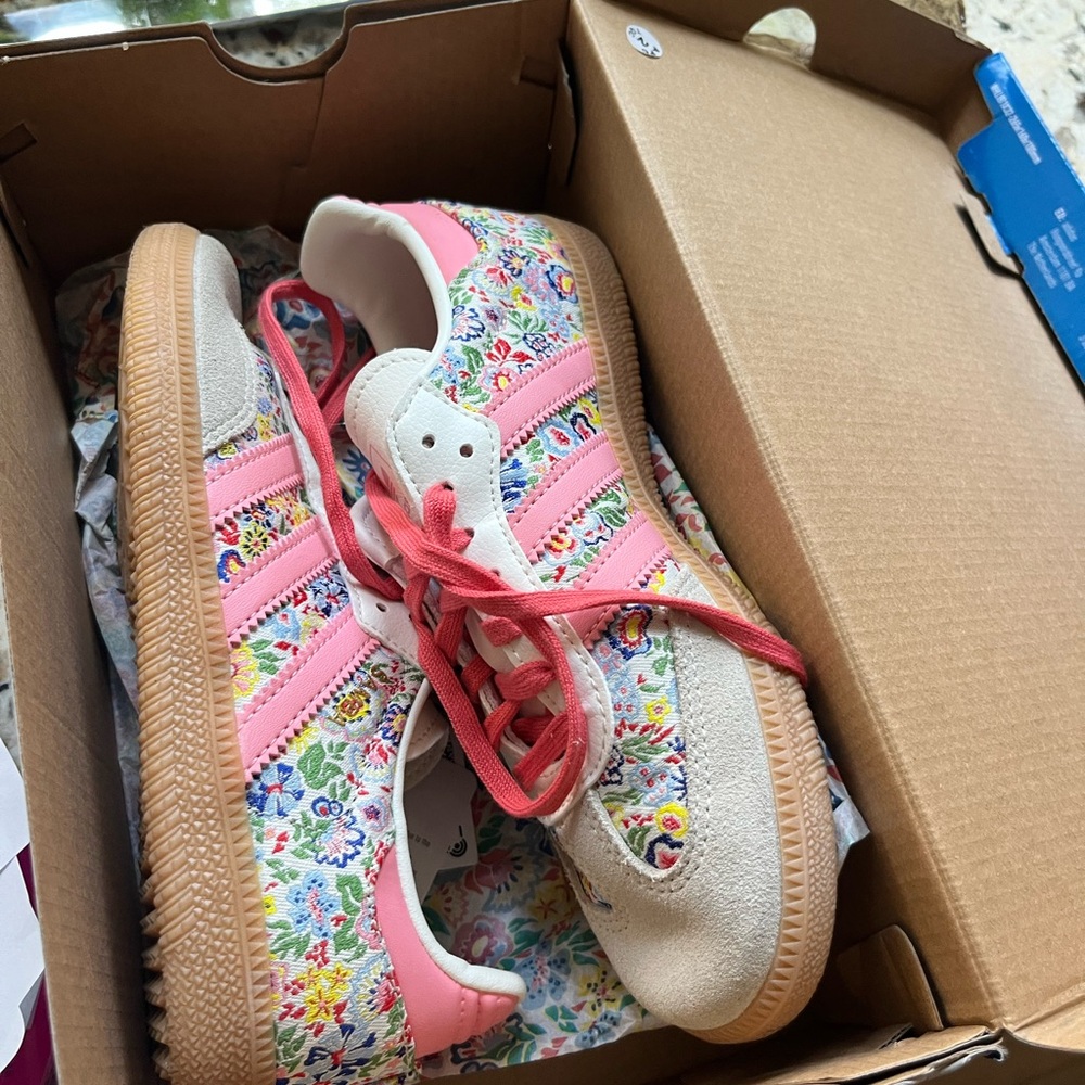 Adidas floral Samba design by Liberty London, size 1.5